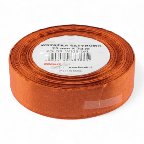 683885 WSTĄŻKA SATYNOWA BRĄZOWY 25x32 BREWIS
