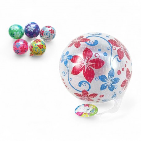 751103 PIŁKA GUMOWA KWIATY 5 KOLORÓW 23 CM BIGTOYS