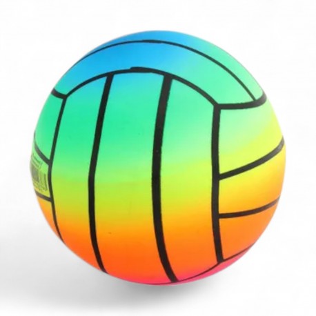 800710 PIŁKA GUMOWA SIATKOWA TĘCZOWA 23 CM BEST MS TOYS