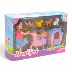 012438 MINI LALKA Z POJAZDEM 3 wzory F.H. TOYS