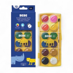 363671 FARBY AKWARELOWE 12 KOLORÓW BEBE INTERDRUK