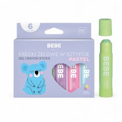 316639 BEBE KREDKI ŻELOWE W SZTYFCIE 6 KOLORÓW INTERDRUK
