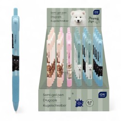 363930 DŁUGOPIS AUTOMATYCZNY NIEBIESKI Z GRYPSEM PUPPY SIGN 4 KOLORY INTERDRUK