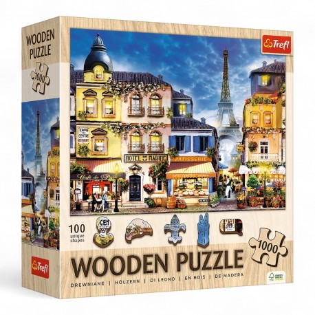 20209 TREFL PUZZLE 1000 el. FRANCUSKA ULICZKA, DREWNIANE