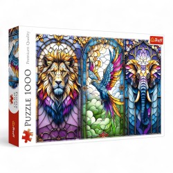 10957 TREFL PUZZLE 1000 el. WITRAŻ, ZWIERZĘTA