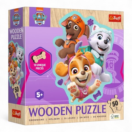 20258 TREFL PUZZLE 50 EL. PSI PATROL, WESOŁA GROMADKA PIESKÓW - DREWNIANE