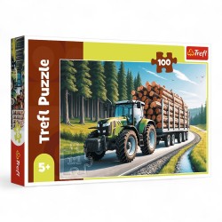 16493 TREFL PUZZLE 100 el CIĄGNIK LEŚNY