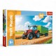 16494 TREFL PUZZLE 100 el MASZYNY ROLNICZE - TRAKTOR Z PRZYCZEPĄ