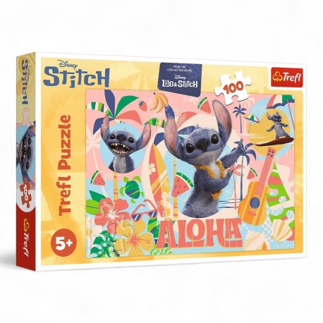 16495 TREFL PUZZLE 100 el LILO&STITCH, STITCH I PRZYJACIELE W AKCJI