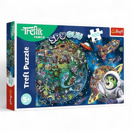 16496 TREFL PUZZLE 100 el RODZINA TREFLIKÓW, TREFLIKI W KOSMOSIE