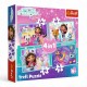 34670 TREFL PUZZLE 4w1 KOCI DOMEK GABI, WIELKA PRZYGODA GABBY