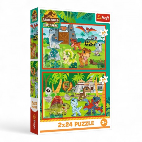 34437 TREFL PUZZLE 2X24 EL. PARK JURAJSKI, MAŁE DINOZAURY
