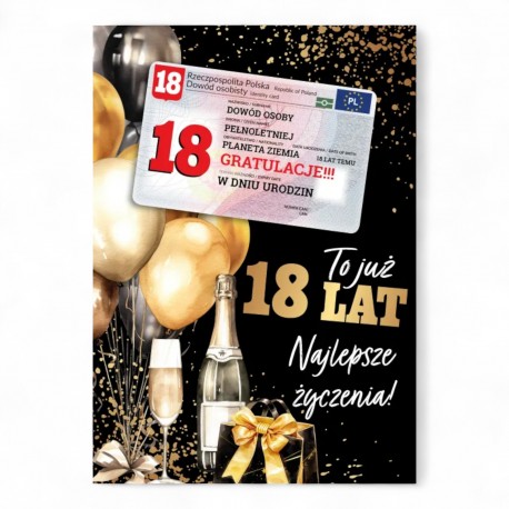 797167 KARNET TO JUZ 18 LAT! DOWÓD OSOBISTY, CZARNY, ARMIN STYLE