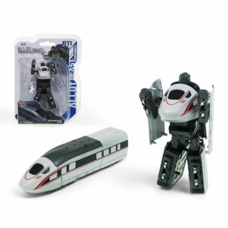 039108 POCIĄG ROBOT METALOWY 10 cm. BIAŁY HIPO