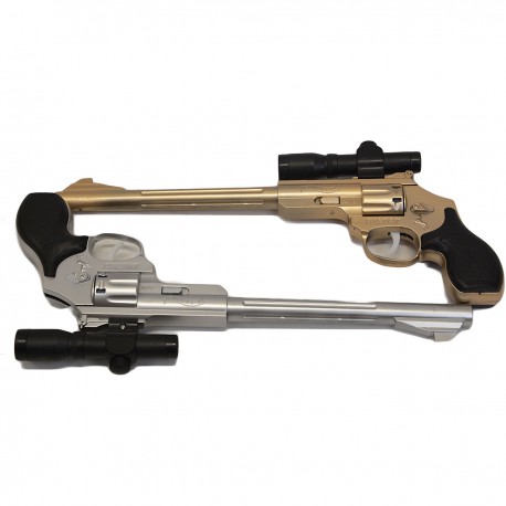 964388 PISTOLET REWOLWER NA SPŁONKE KAPISZONY Z LUNETĄ