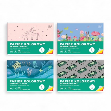 369741 PAPIER KOLOROWY SAMOPRZYLEPNY A5 8 kartek INTERDRUK