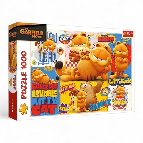 10935 TREFL PUZZLE 1000 el. PRZYGODY GARFIELDA , PREMIUM PLUS QUALITY