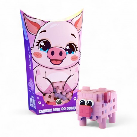 906903 MARIOINEX KLOCKI MINI WAFLE POCKET PETS - ŚWINKA
