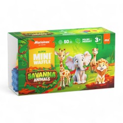 907078 MARIOINEX KLOCKI MINI WAFLE ANIMALS - SAWANNA 50 el