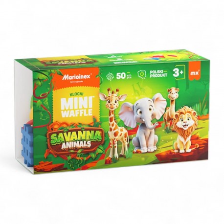 907078 MARIOINEX KLOCKI MINI WAFLE ANIMALS - SAWANNA 50 el