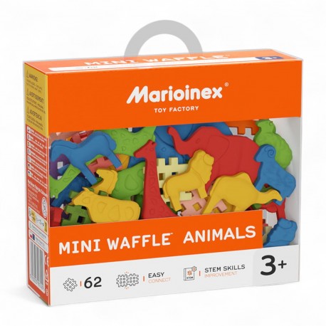 907429 MARIOINEX KLOCKI MINI WAFLE ANIMALS 62 el.