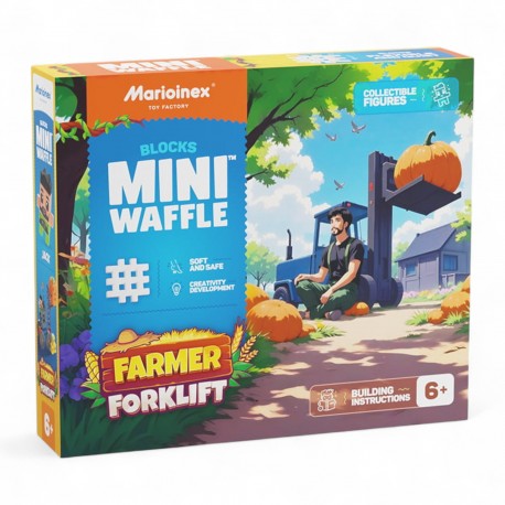 907511 MARIOINEX KLOCKI MINI WAFLE FARMER - WÓZEK WIDŁOWY