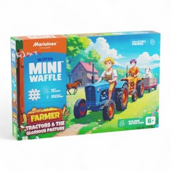 907535 MARIOINEX KLOCKI MINI WAFLE FARMER - TRAKTORY I WYPASIONA ŁĄKA