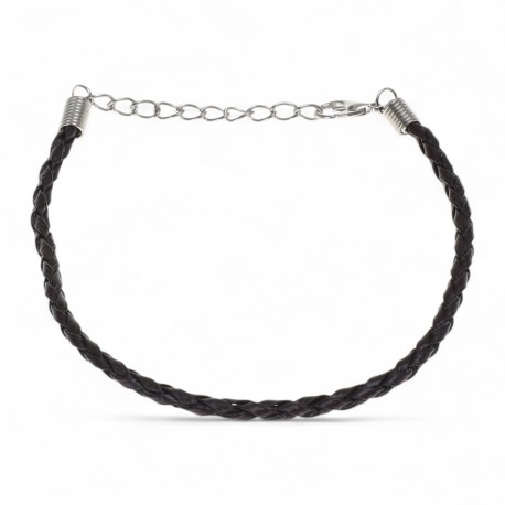 708378 BRANSOLETKA Z ZAPIĘCIEM CZARNY BREWIS