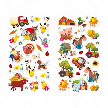 705223 NAKLEJKI NA FOLII MIX FARMA OZDOBY BREWIS