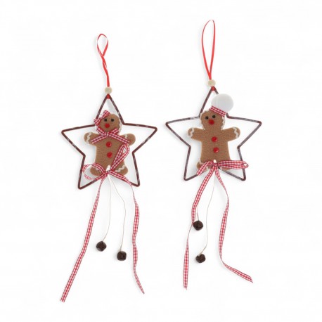 708064 DEKORACJA PIERNIK W GWIAZDCE ZAWIESZKA 14 cm BOŻE NARODZENIE BREWIS
