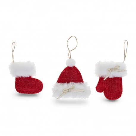 708132 DEKORACJA UBRANIE MIX ZAWIESZKA 9 cm BOŻE NARODZENIE BREWIS