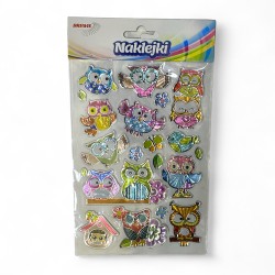 705827 NAKLEJKI NA FOLII MIX SOWY OZDOBY 19 szt. BREWIS
