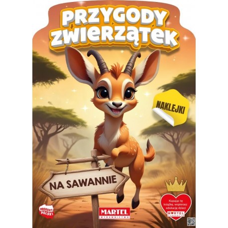 900492 KOLOROWANKA Z NAKLEJKAMI PRZYGODY ZWIERZĄTEK NA SAWANNIE MARTEL
