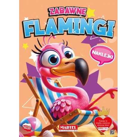 900546 KOLOROWANKA Z NAKLEJKAMI ZABAWNE FLAMINGI MARTEL