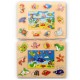 446653 UKŁADANKA PUZZLE DREWNIANA 2W1 MORSKIE WZORY GAZELO