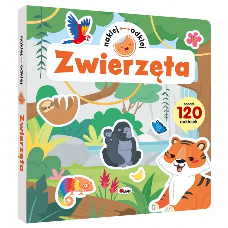 815307 NAKLEJ ODKLEJ ZWIERZĘTA KSIĄŻKA Z NAKLEJKAMI WIELOKROTNEGO UŻYTKU MOREX