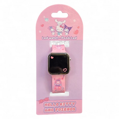 772900 ZEGAREK CYFROWY LED HELLO KITTY AND FRIENDS RÓŻOWY PULIO