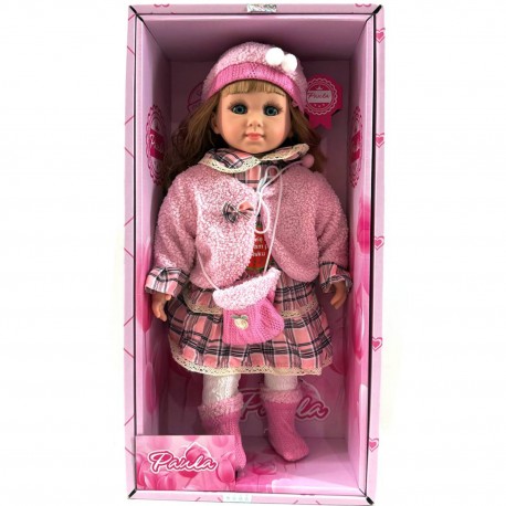 486222 LALKA PAULA Z DŹWIĘKIEM MÓWI i ŚPIEWA J.POLSKI 50CM GAZELO