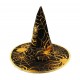 987217 KAPELUSZ CZAROWNICY ZE ZŁOTĄ PAJĘCZYNĄ OBWÓD 58CM HALLOWEEN GODAN