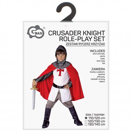 405610 STRÓJ KOSTIUM RYCERZ KRZYŻAK 110/120CM GODAN