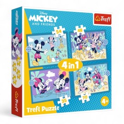 34669 TREFL PUZZLE 4w1 MYSZKA MIKI, ZABAWNE ZDARZENIA MYSZKI MIKI