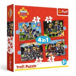 34632 TREFL PUZZLE 4w1 STRAŻAK SAM, PRZYGODY STRAŻAKA SAMA