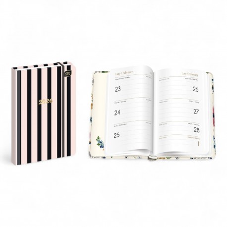382177 KALENDARZ KSIĄŻKOWY MET. STRIPES 2026 A6 192 MIX INTERDRUK