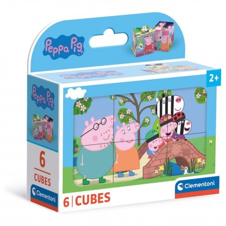 406593 CLEMENTONI KLOCKI OBRAZKOWE CUBI ŚWINKA PEPPA 6EL