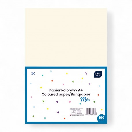 373472 PAPIER KOLOROWY BASIC A4 100 szt. MIX INTERDRUK