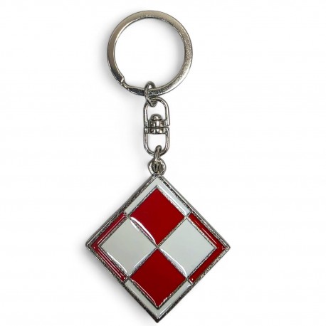 272984 BRELOK METALOWY POLSKA SZACHOWNICA ABINO