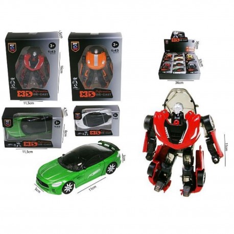 053722 METALOWY SAMOCHÓD ROBOT 2W1 TRANSFORMACJA 11 CM HIPO