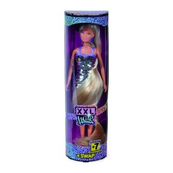 066369 LALKA STEFFI DŁUGOWŁOSA XXL W CEKINOWEJ SUKIENCE M&Z