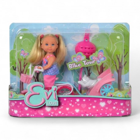 507831 LALKA EVI NA ROWERZE Z PRZYCZEPKĄ M&Z