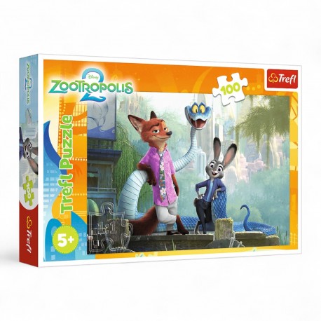 16523 TREFL PUZZLE 100 el ZOOTOPIA, TAJEMNICE ZWIERZOGRODU